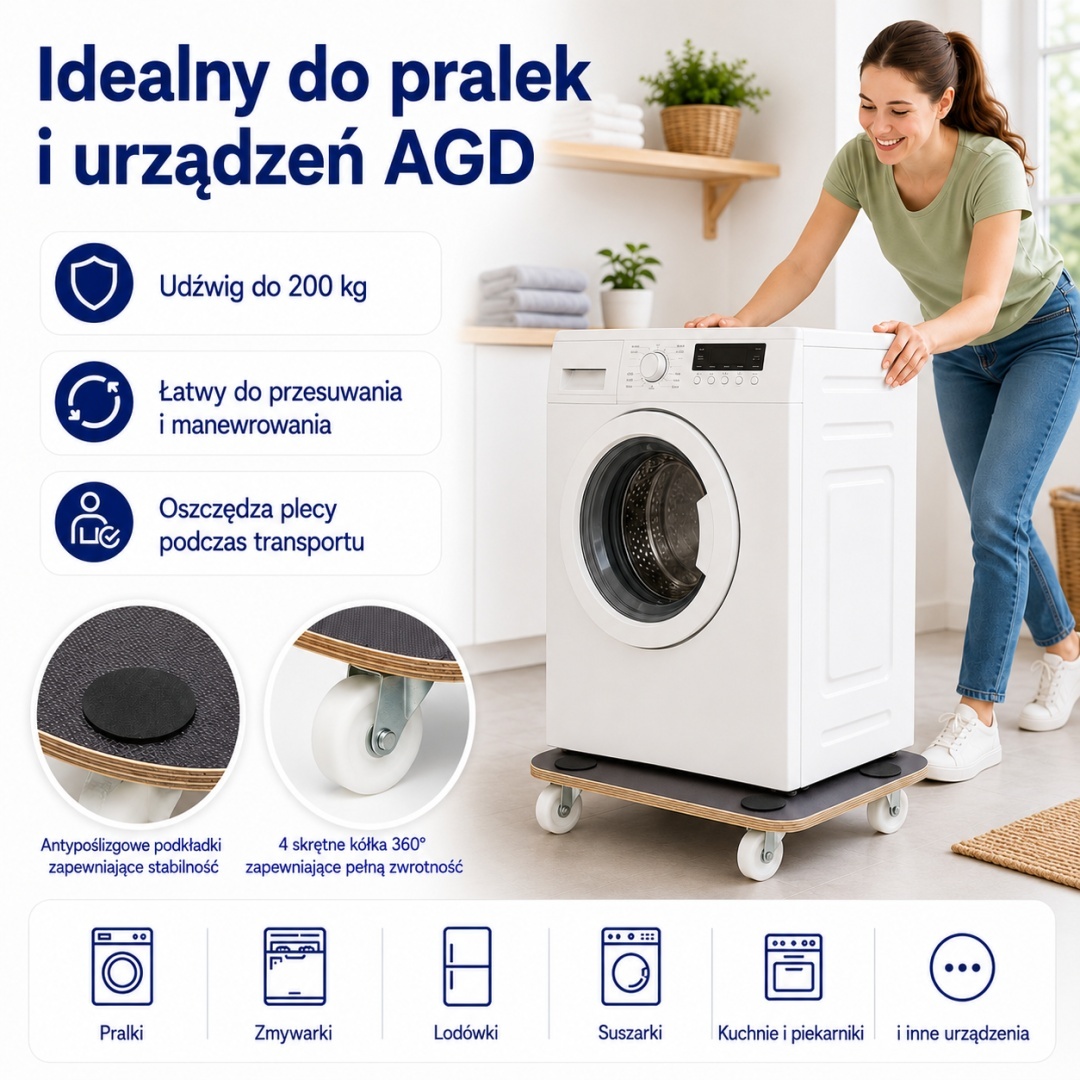 Transportní vozík do 200 kg překližková deska 58x28,5 cm na kolečkách pro přepravu M19228